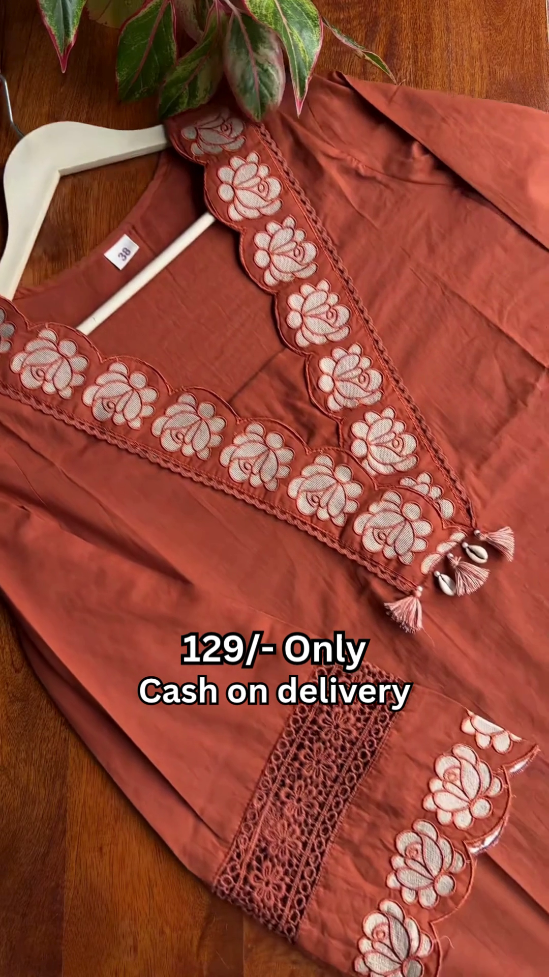 Rustic Terracotta Floral Embroidered Designer Kurti πΊπ€β¨
