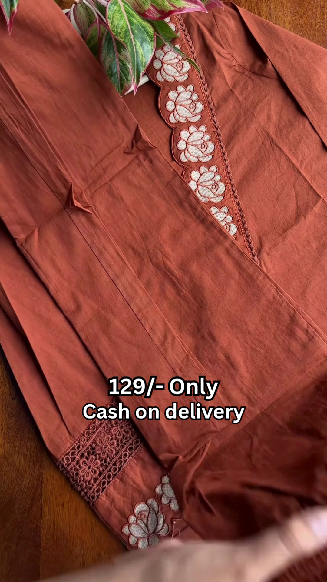Rustic Terracotta Floral Embroidered Designer Kurti πΊπ€β¨ - Image 7