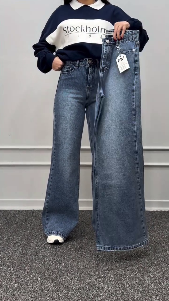Retro Wide-Leg Denim Jeans β Vintage Street Chic Vibes ππβ¨ - Image 2